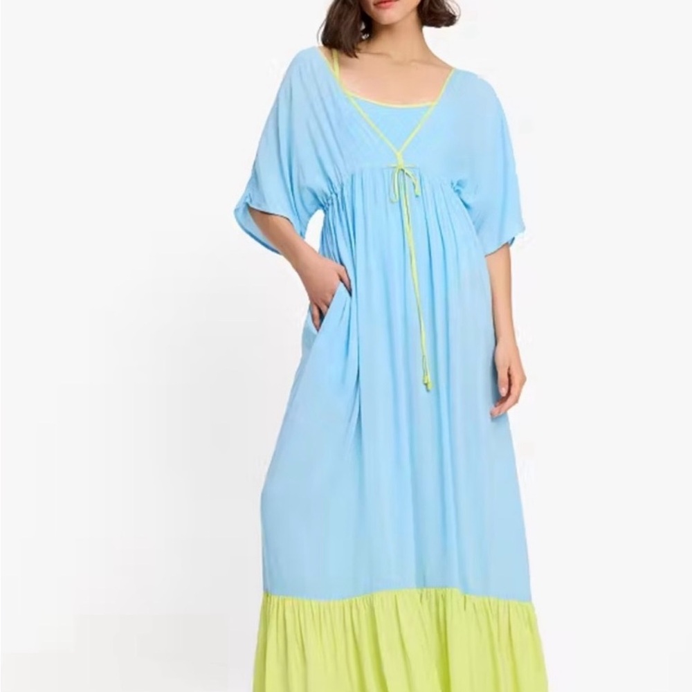 Kate Spade Swim Women’s Spring Water Colorblock Maxi Cover Up Dress Size XS